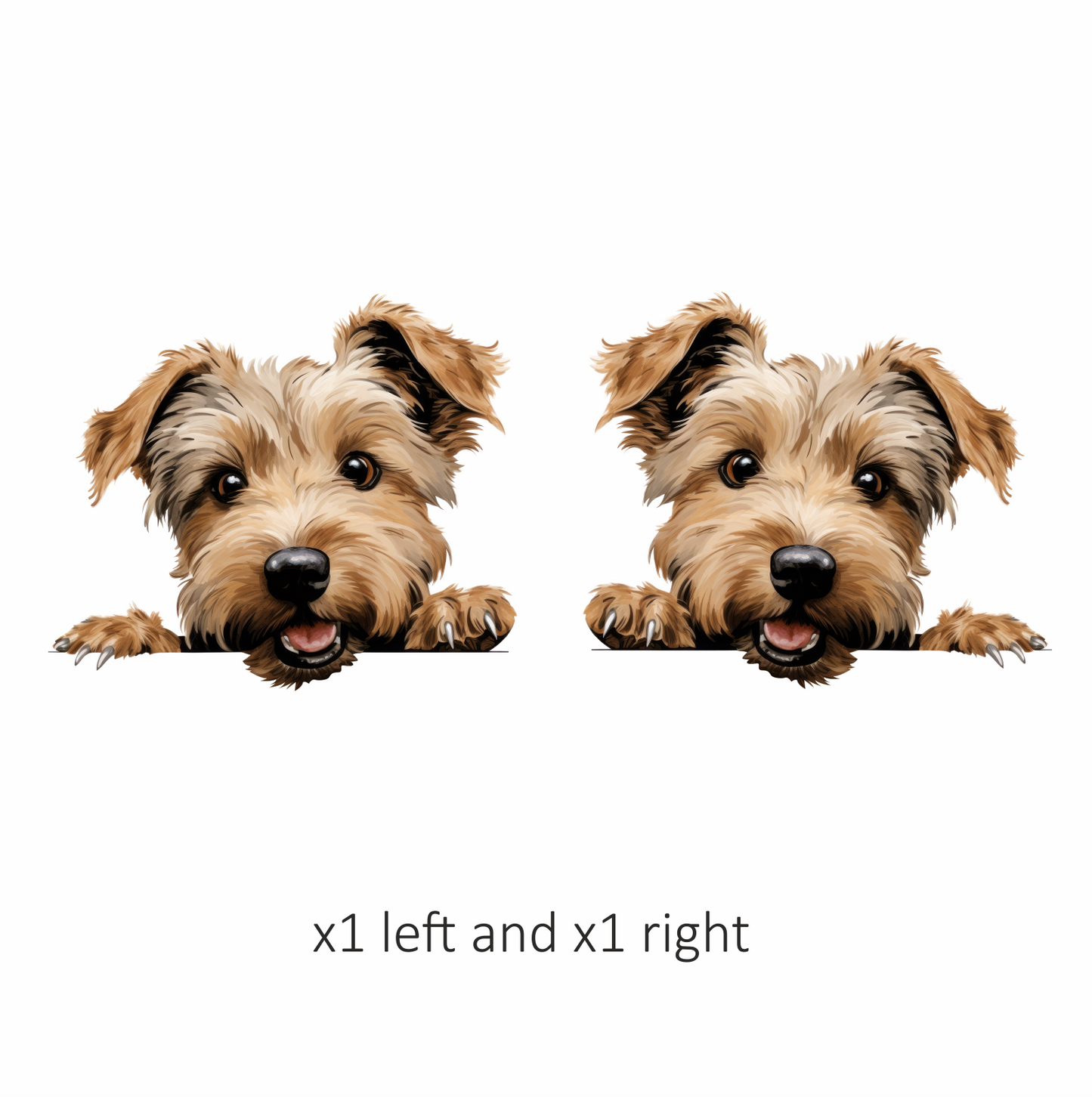 Brown Dog Terrier Happy Face Vinyl Sticker Decal
