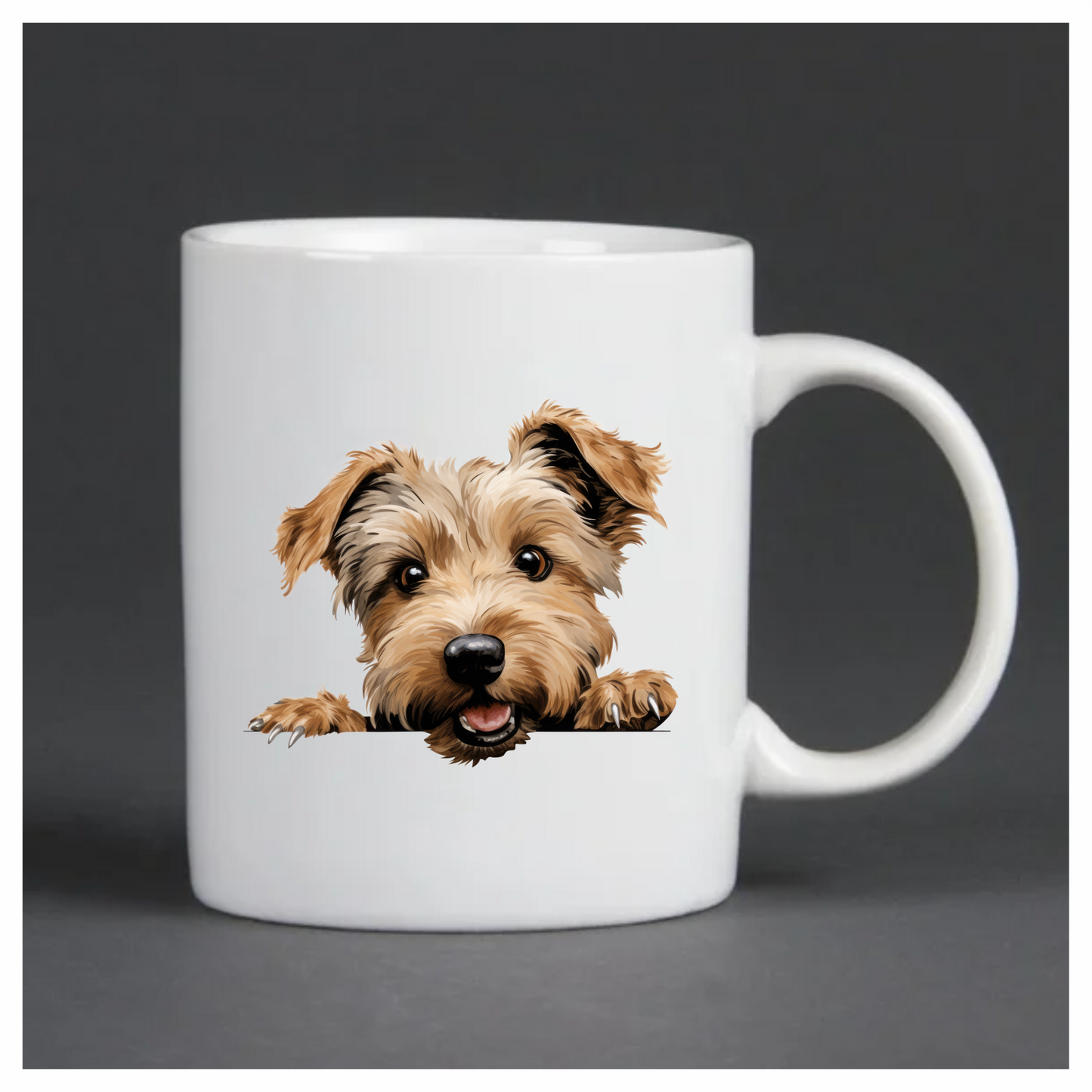 Brown Dog Terrier Happy Face Vinyl Sticker Decal