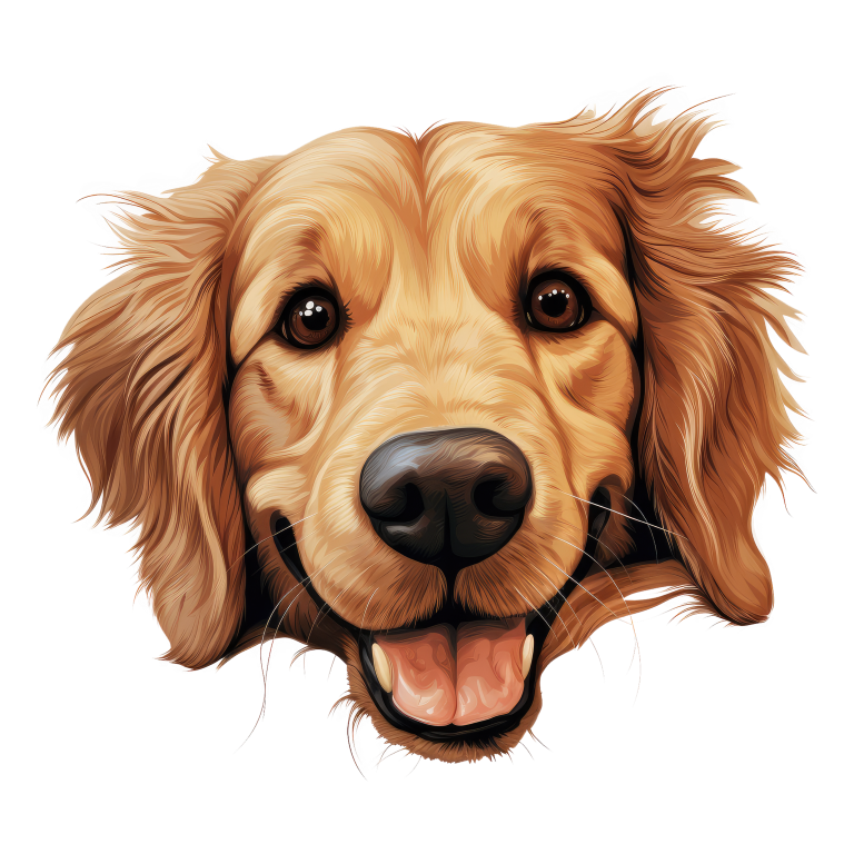 Golden Retriever Dog Face Smiling Vinyl Sticker Decal