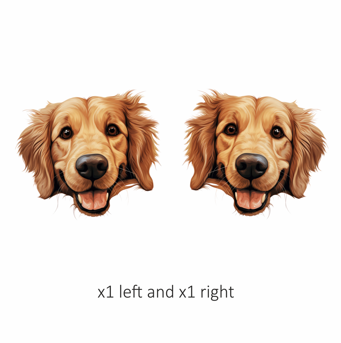 Golden Retriever Dog Face Smiling Vinyl Sticker Decal