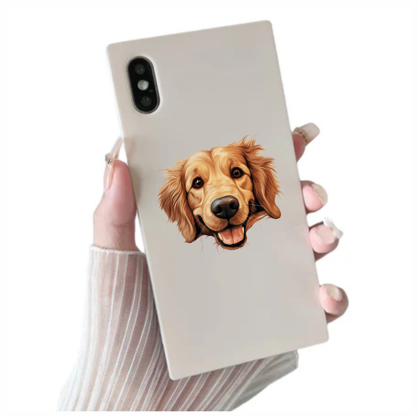 Golden Retriever Dog Face Smiling Vinyl Sticker Decal