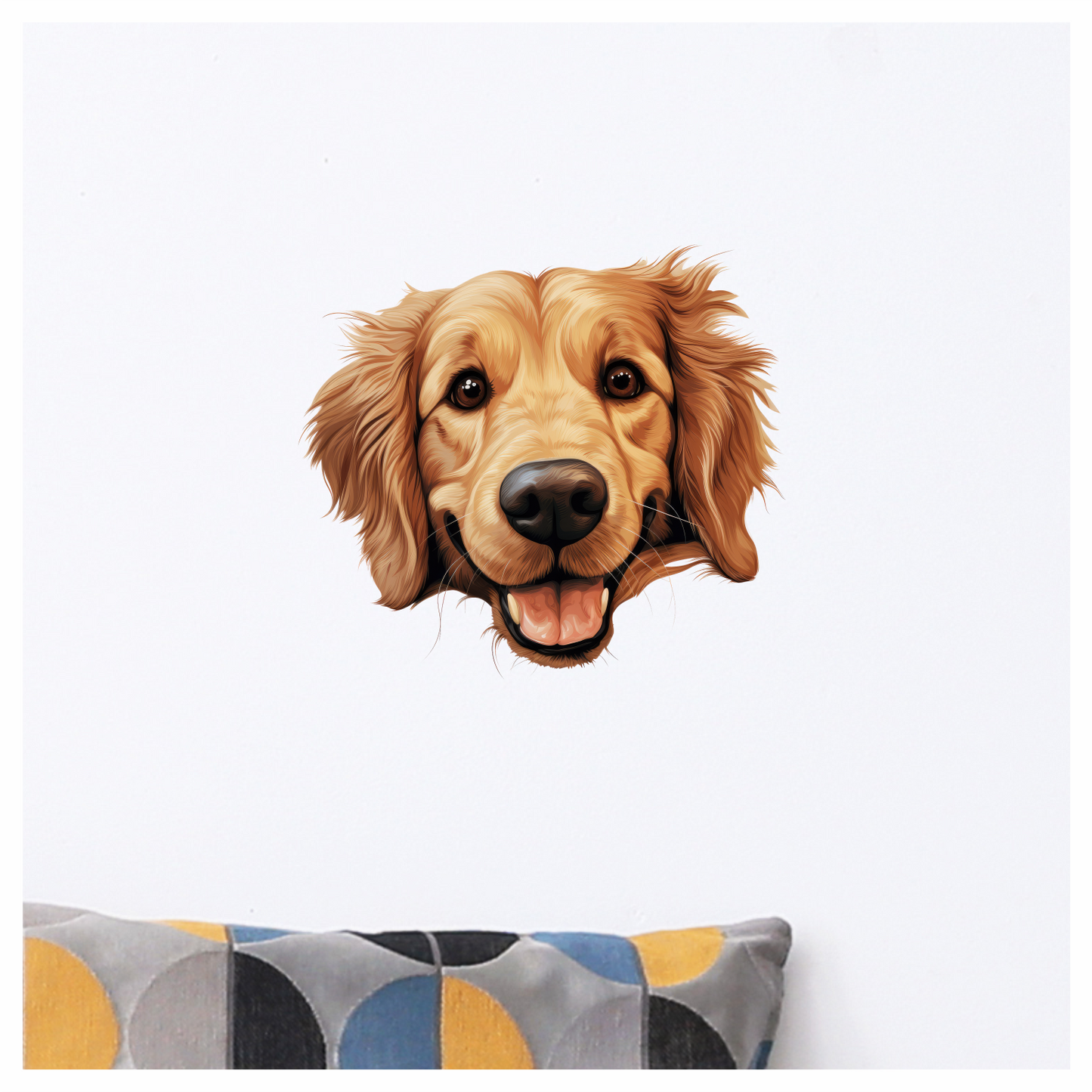 Golden Retriever Dog Face Smiling Vinyl Sticker Decal