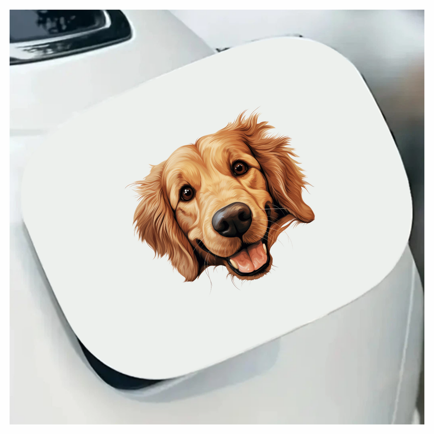 Golden Retriever Dog Face Smiling Vinyl Sticker Decal