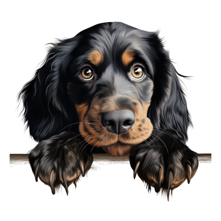 Black Dog Spaniel Cute Paws Vinyl Sticker Decal