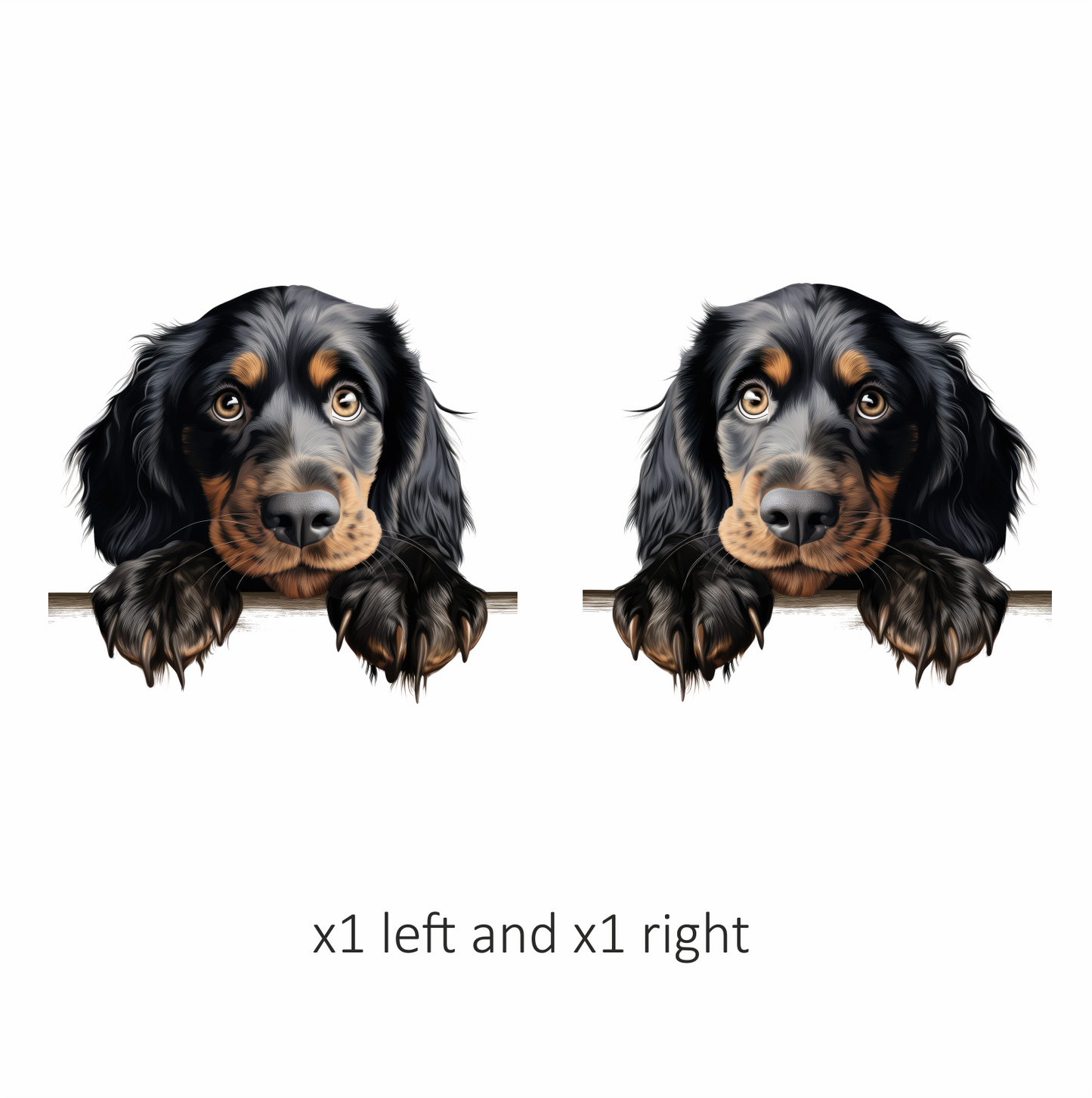Black Dog Spaniel Cute Paws Vinyl Sticker Decal