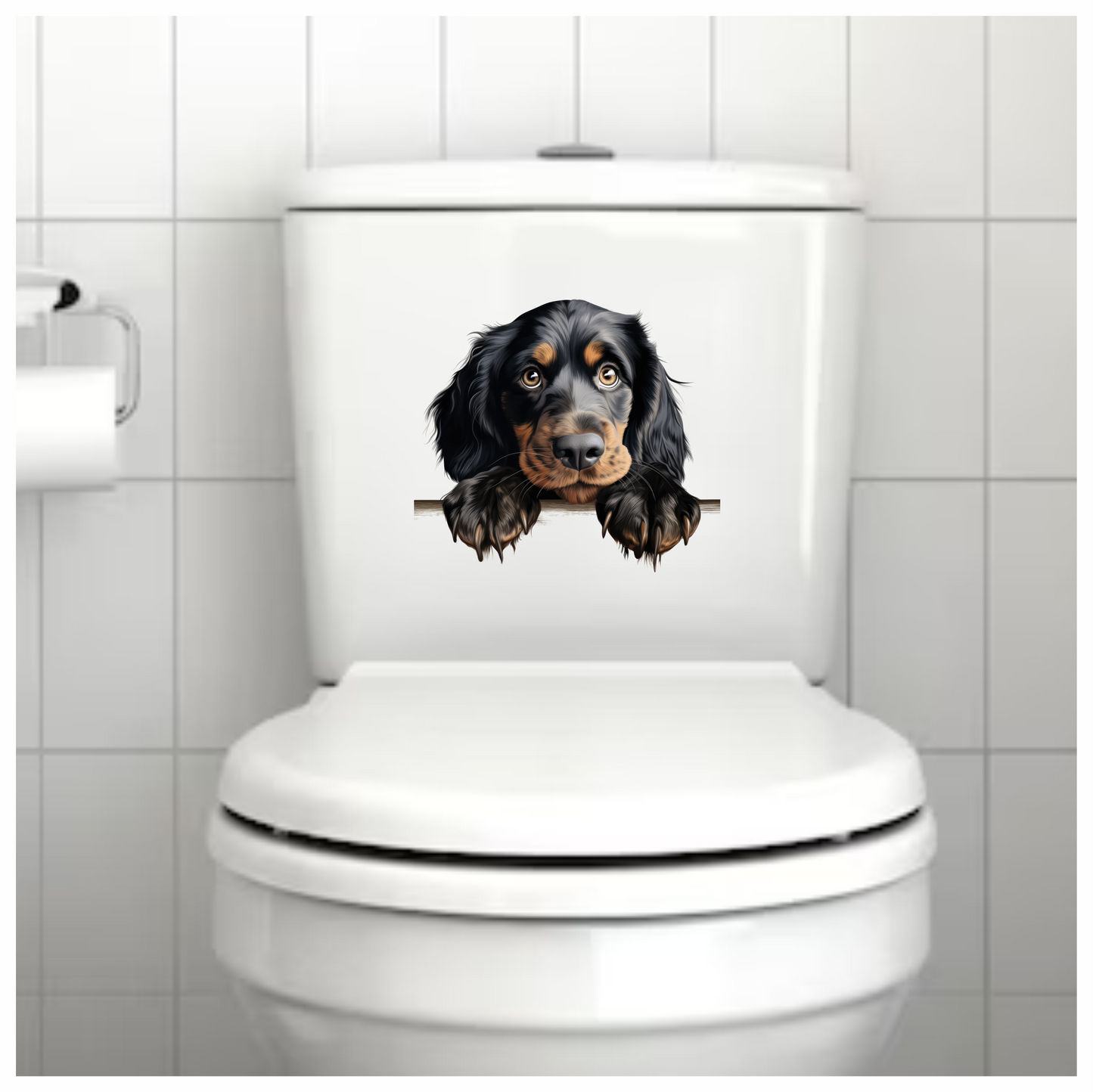Black Dog Spaniel Cute Paws Vinyl Sticker Decal