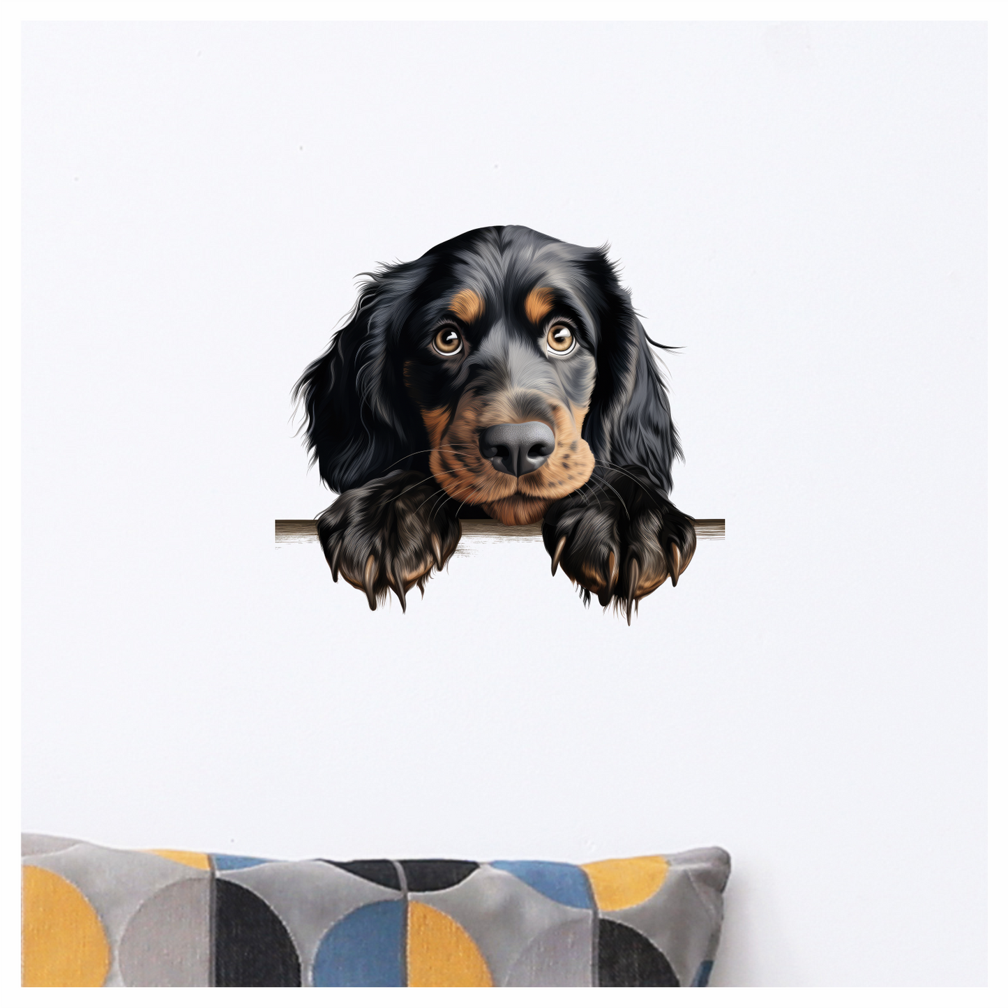 Black Dog Spaniel Cute Paws Vinyl Sticker Decal