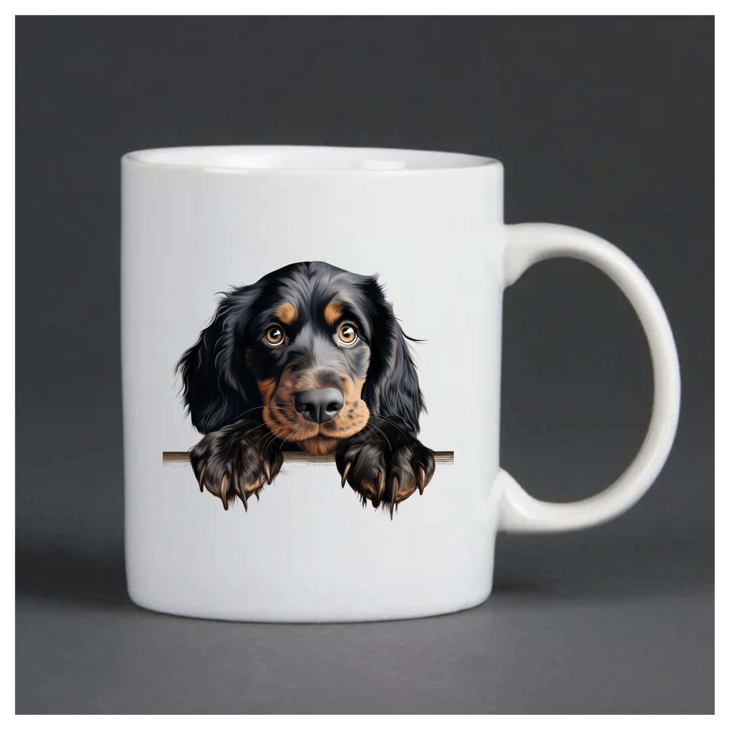 Black Dog Spaniel Cute Paws Vinyl Sticker Decal