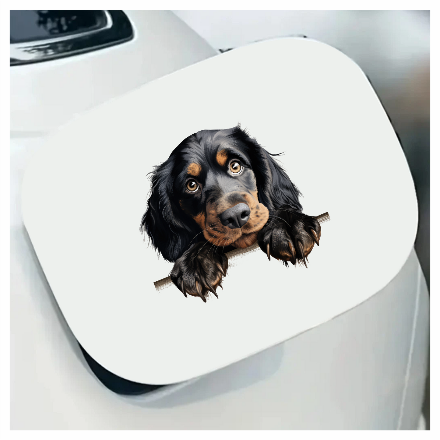 Black Dog Spaniel Cute Paws Vinyl Sticker Decal