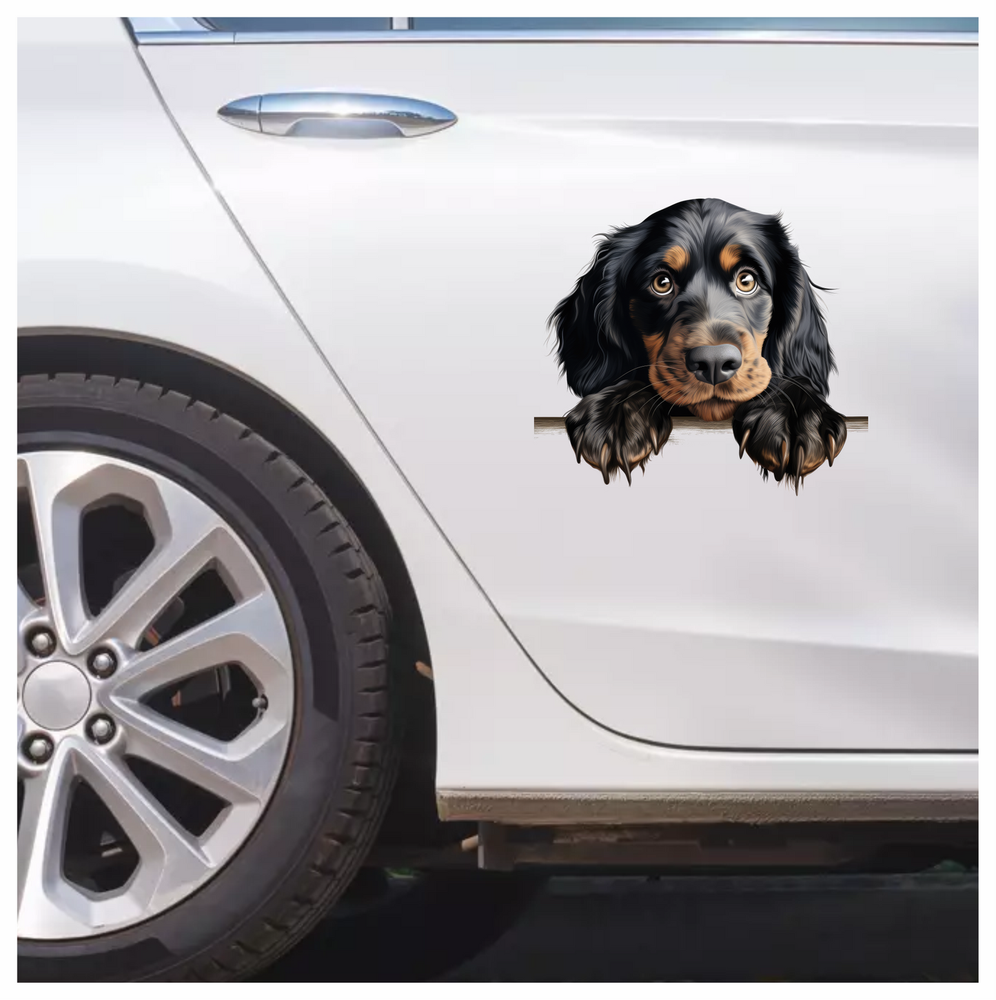 Black Dog Spaniel Cute Paws Vinyl Sticker Decal