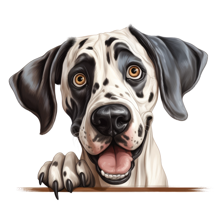 White Black Dog Dalmatian Happy Face Vinyl Sticker Decal