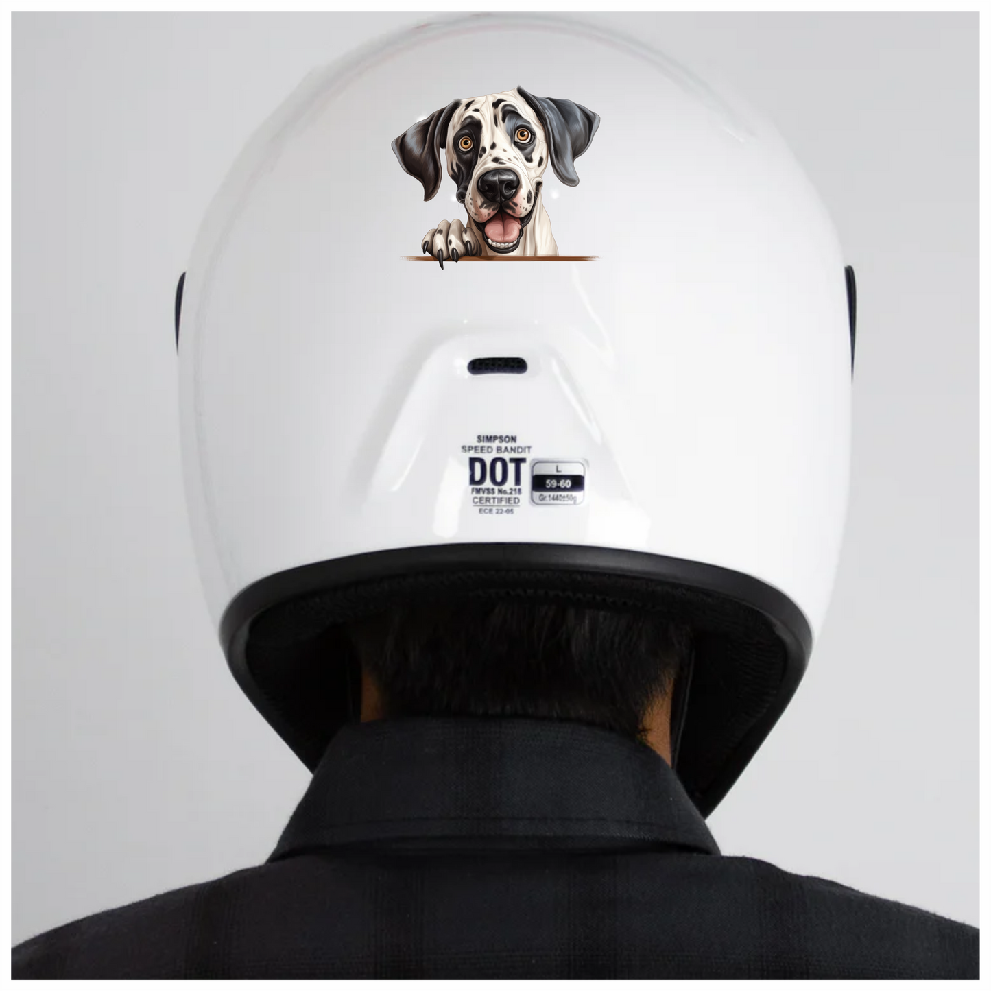White Black Dog Dalmatian Happy Face Vinyl Sticker Decal