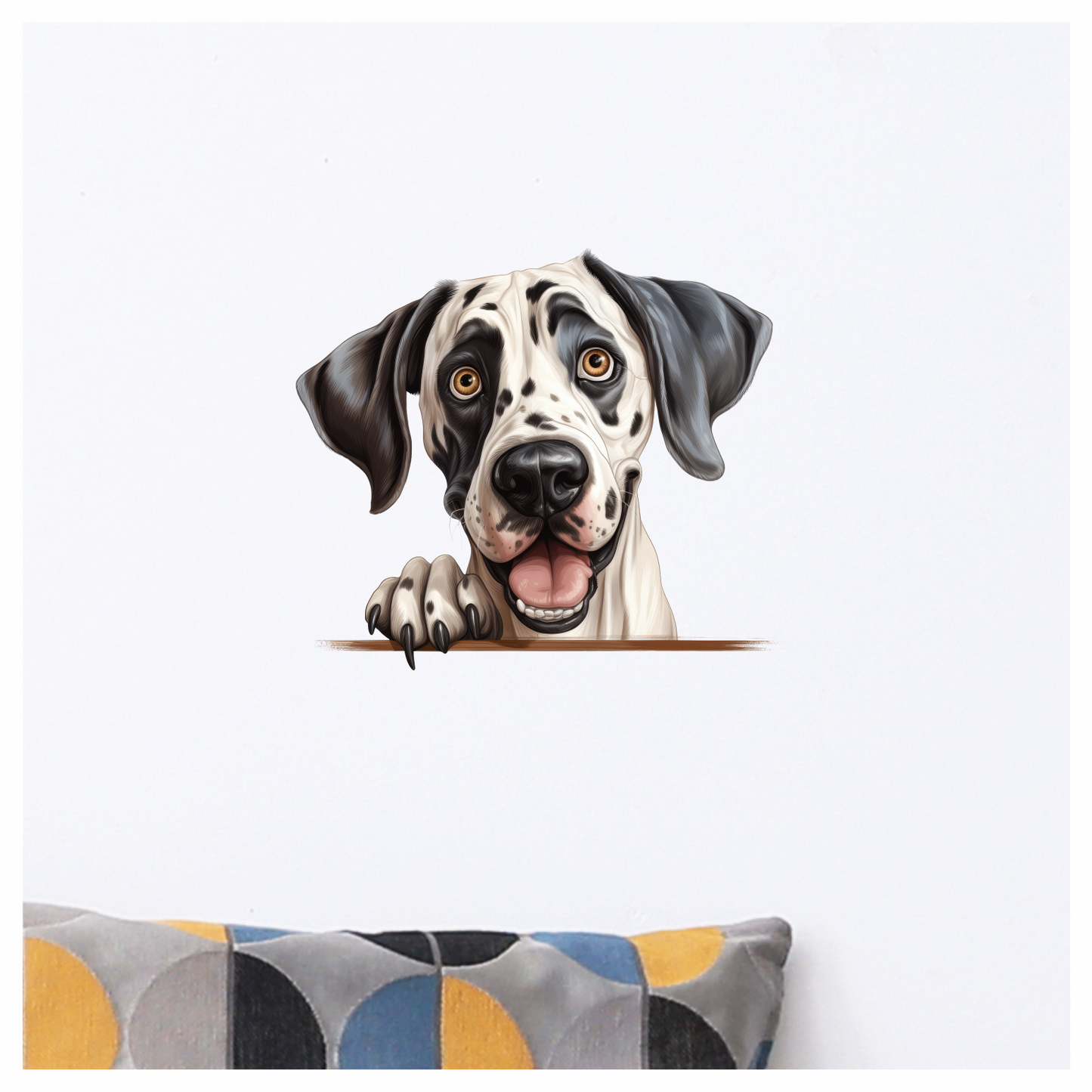 White Black Dog Dalmatian Happy Face Vinyl Sticker Decal