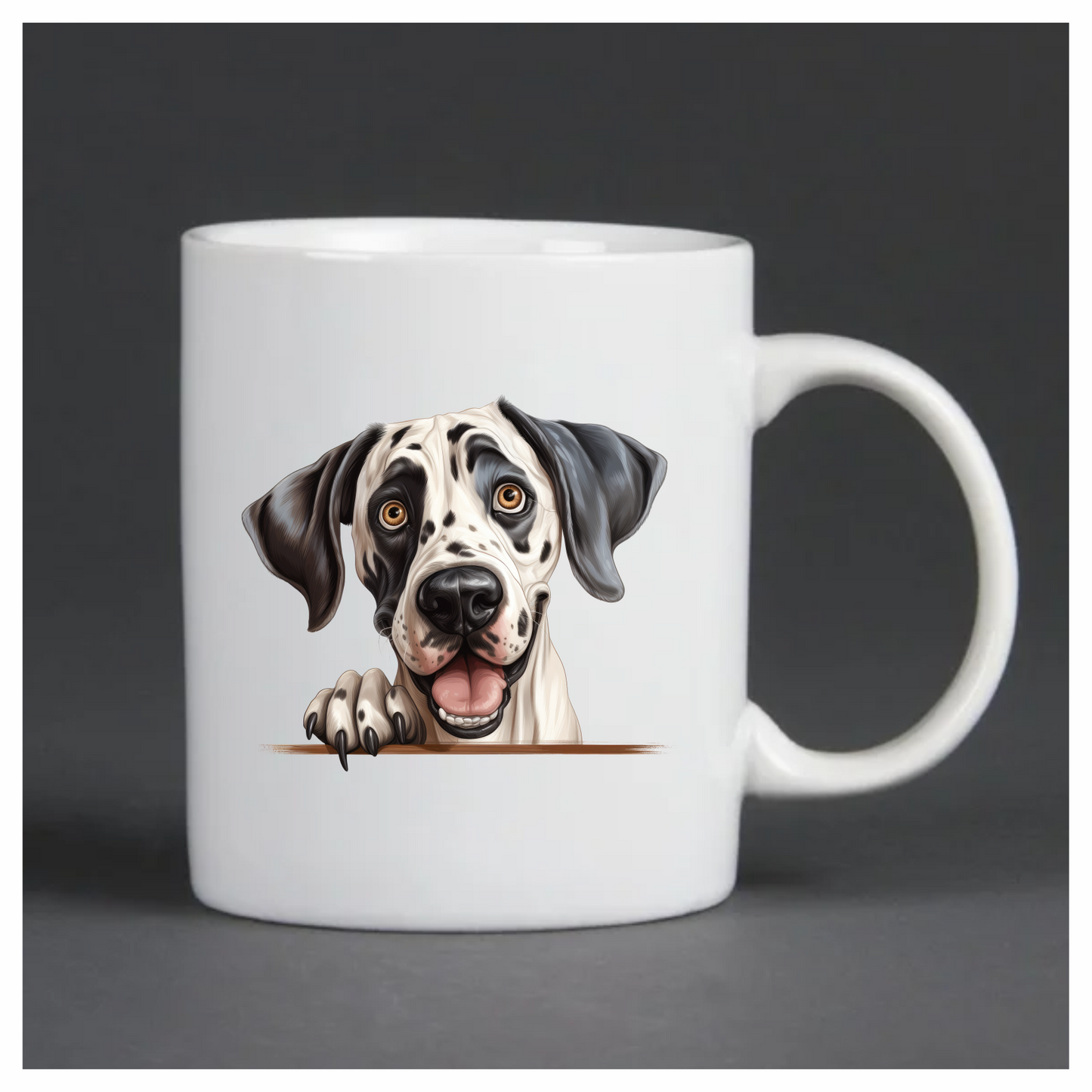 White Black Dog Dalmatian Happy Face Vinyl Sticker Decal
