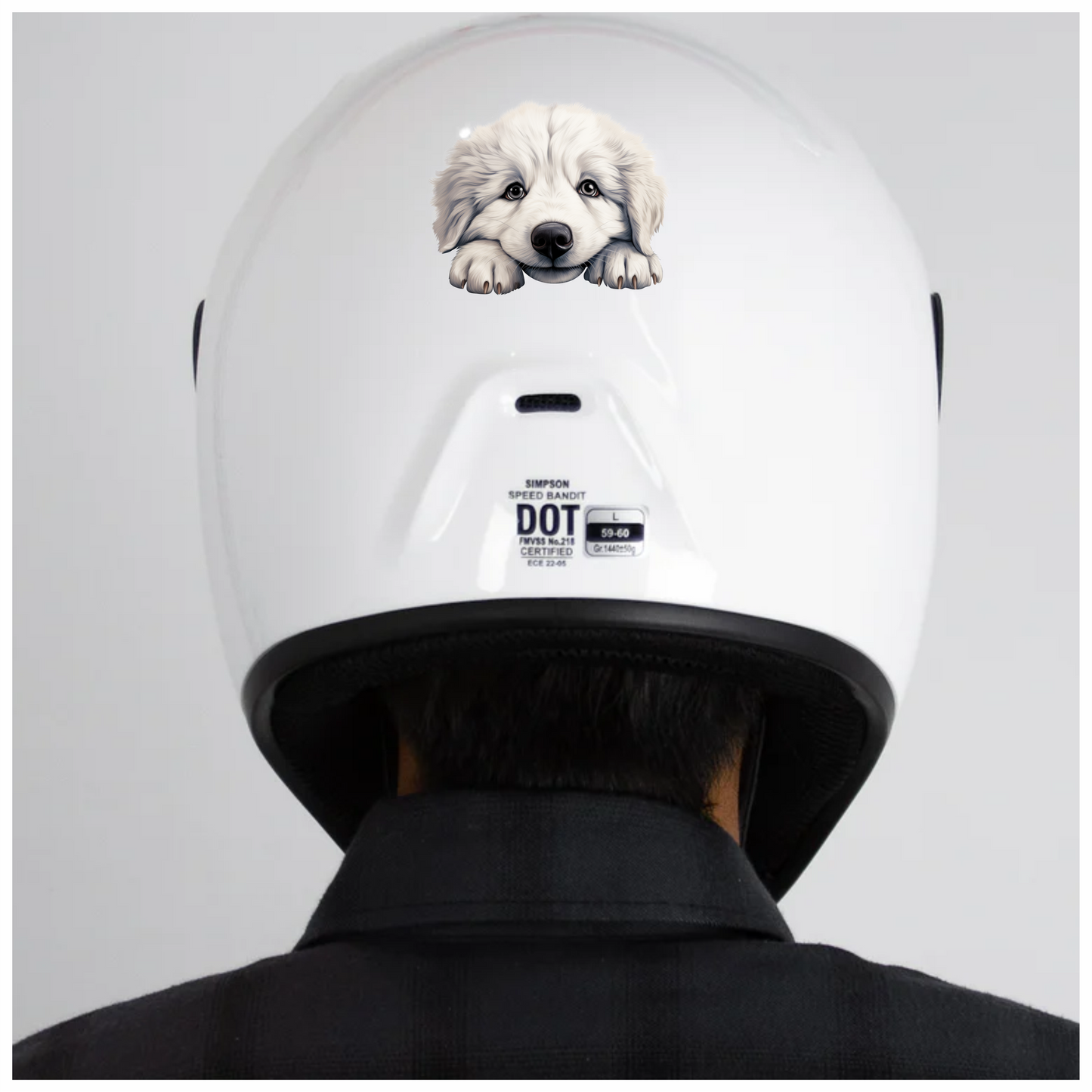 White Puppy Dog Cute Fluffy Vinyl Sticker Decal