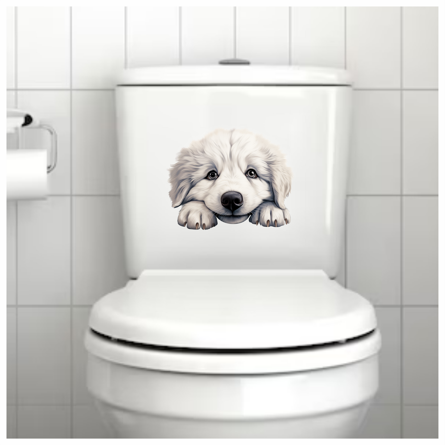 White Puppy Dog Cute Fluffy Vinyl Sticker Decal