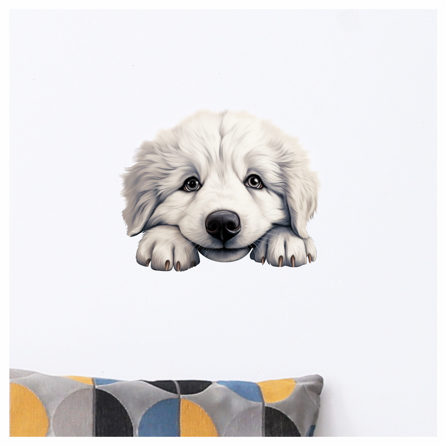 White Puppy Dog Cute Fluffy Vinyl Sticker Decal
