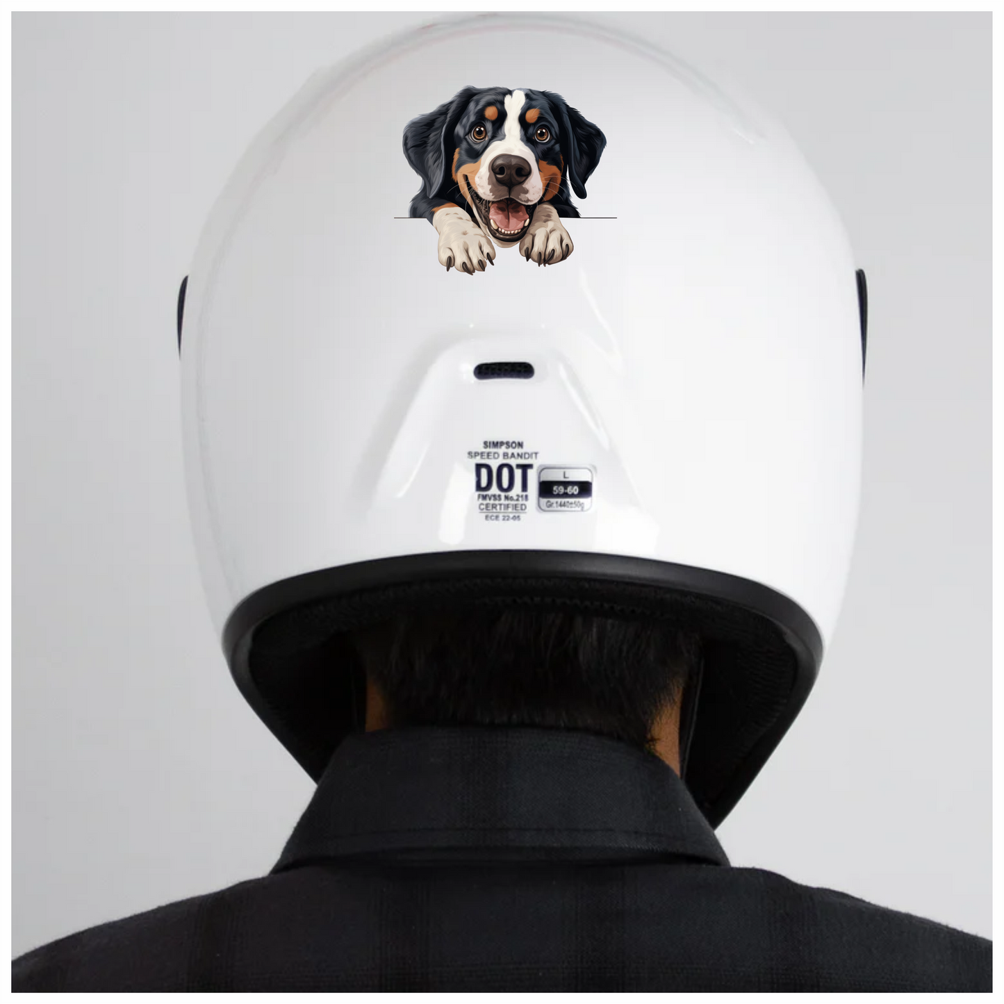 Black Dog Bernese Mountain Happy Vinyl Sticker Decal