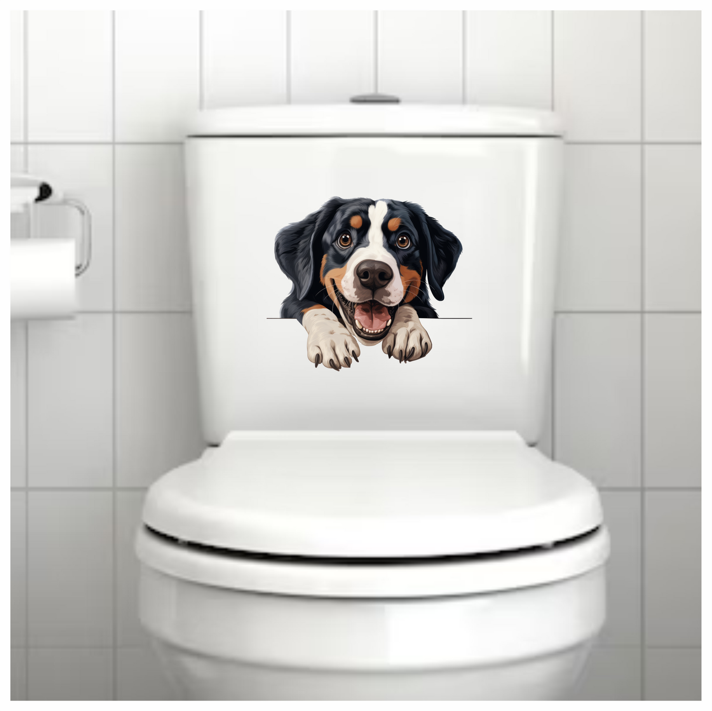 Black Dog Bernese Mountain Happy Vinyl Sticker Decal