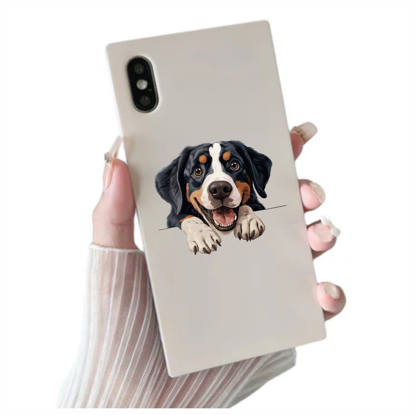 Black Dog Bernese Mountain Happy Vinyl Sticker Decal