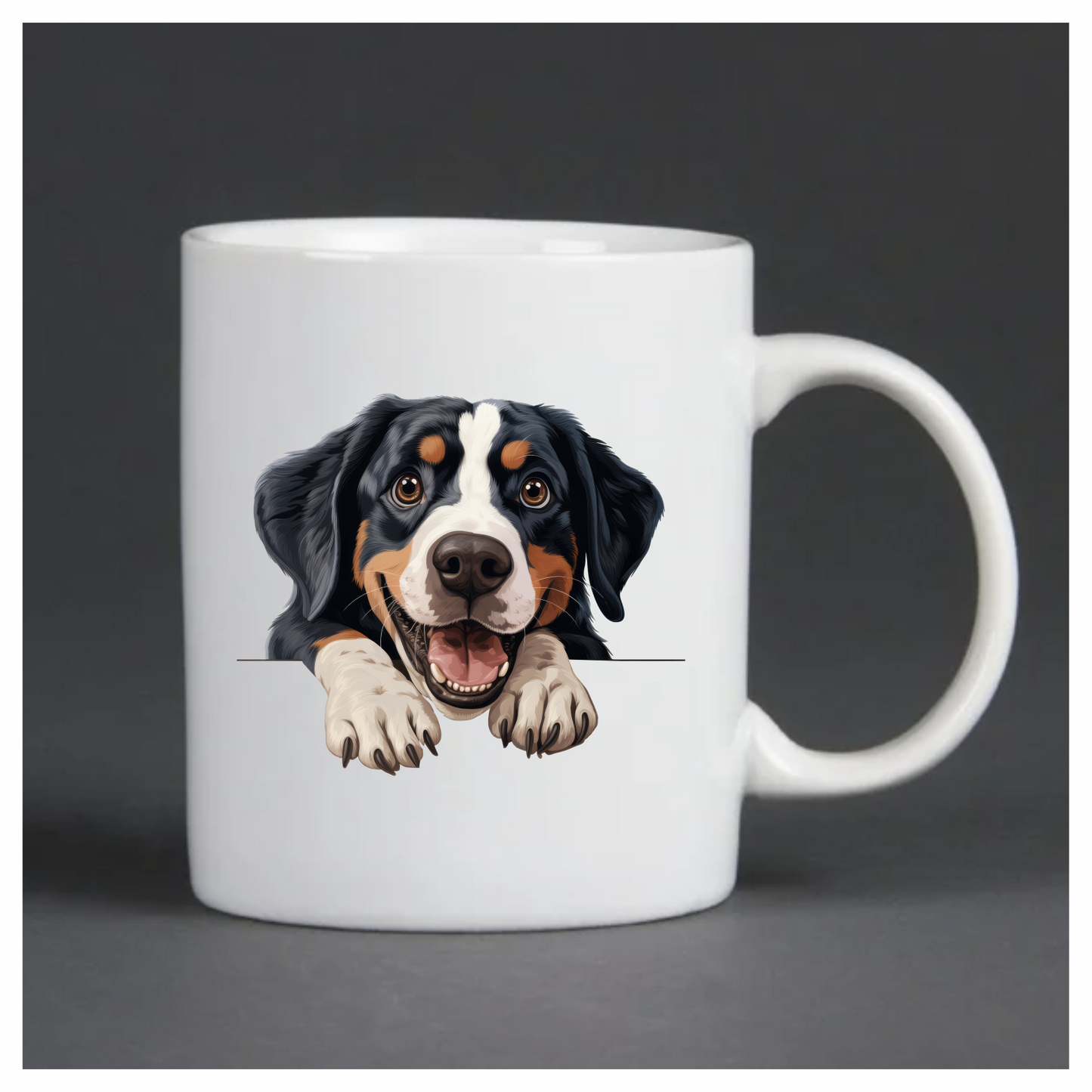 Black Dog Bernese Mountain Happy Vinyl Sticker Decal