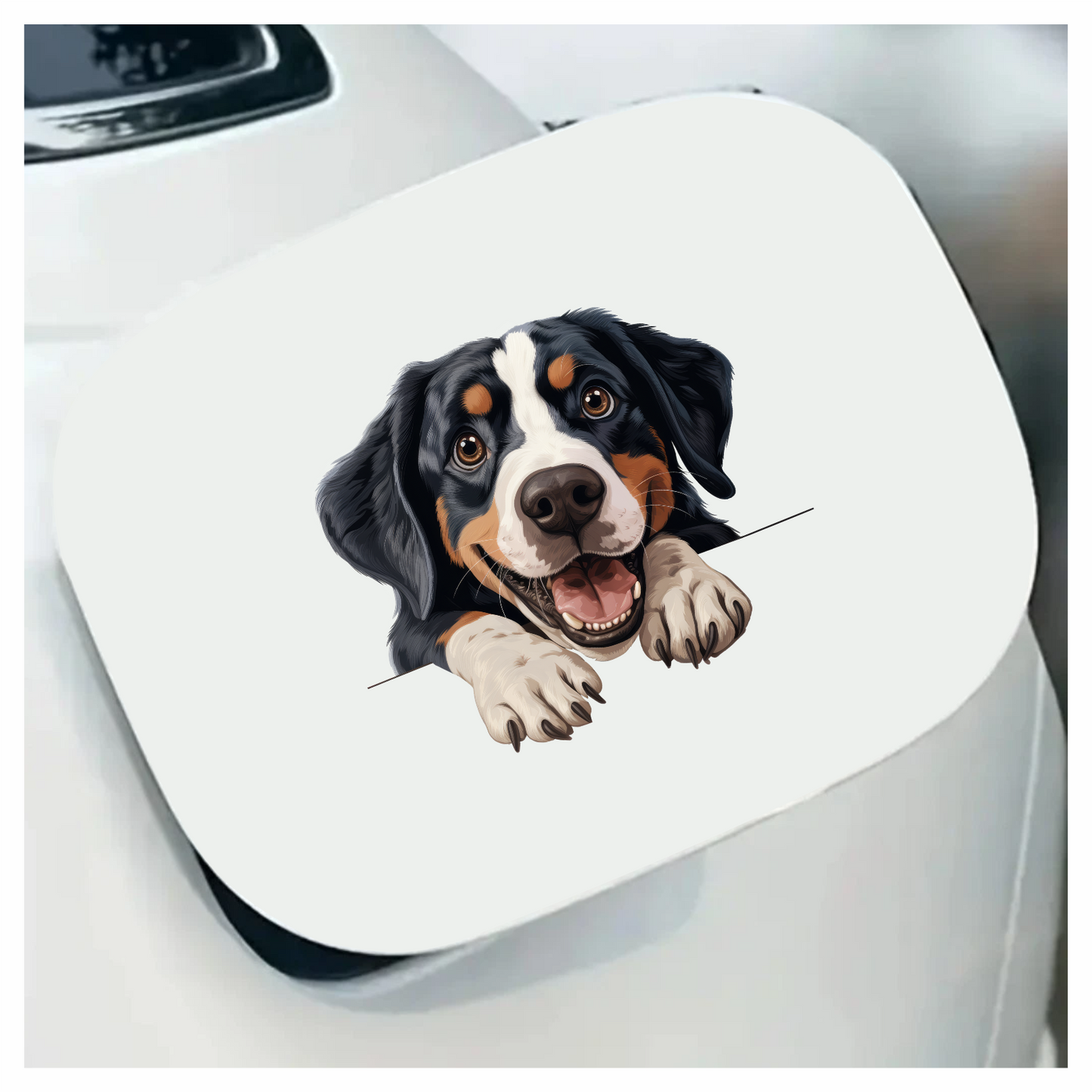Black Dog Bernese Mountain Happy Vinyl Sticker Decal
