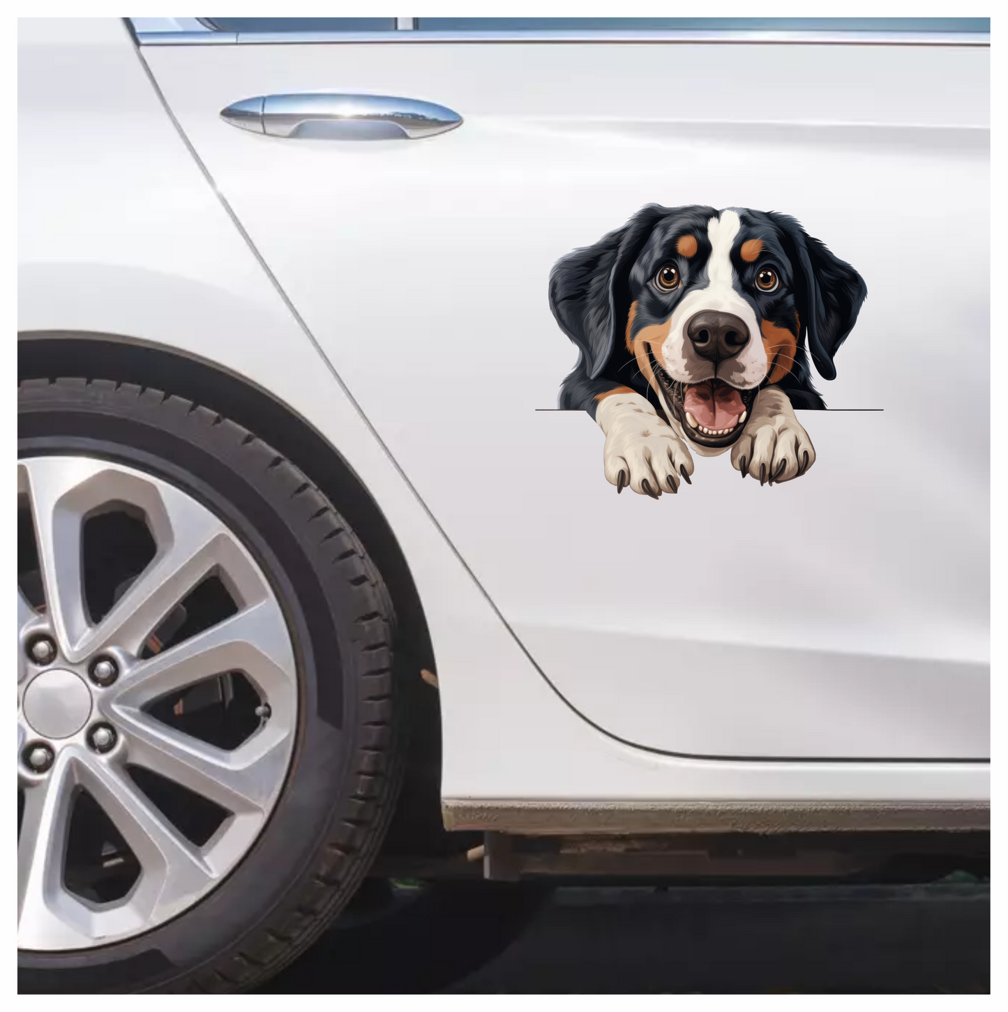 Black Dog Bernese Mountain Happy Vinyl Sticker Decal