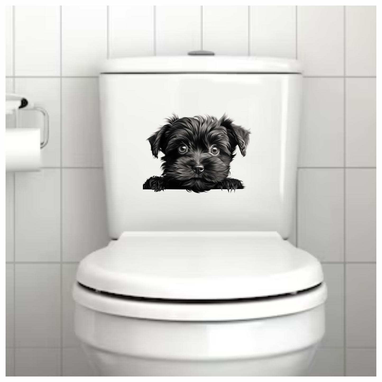 Black Puppy Dog Terrier Cute Vinyl Sticker Decal