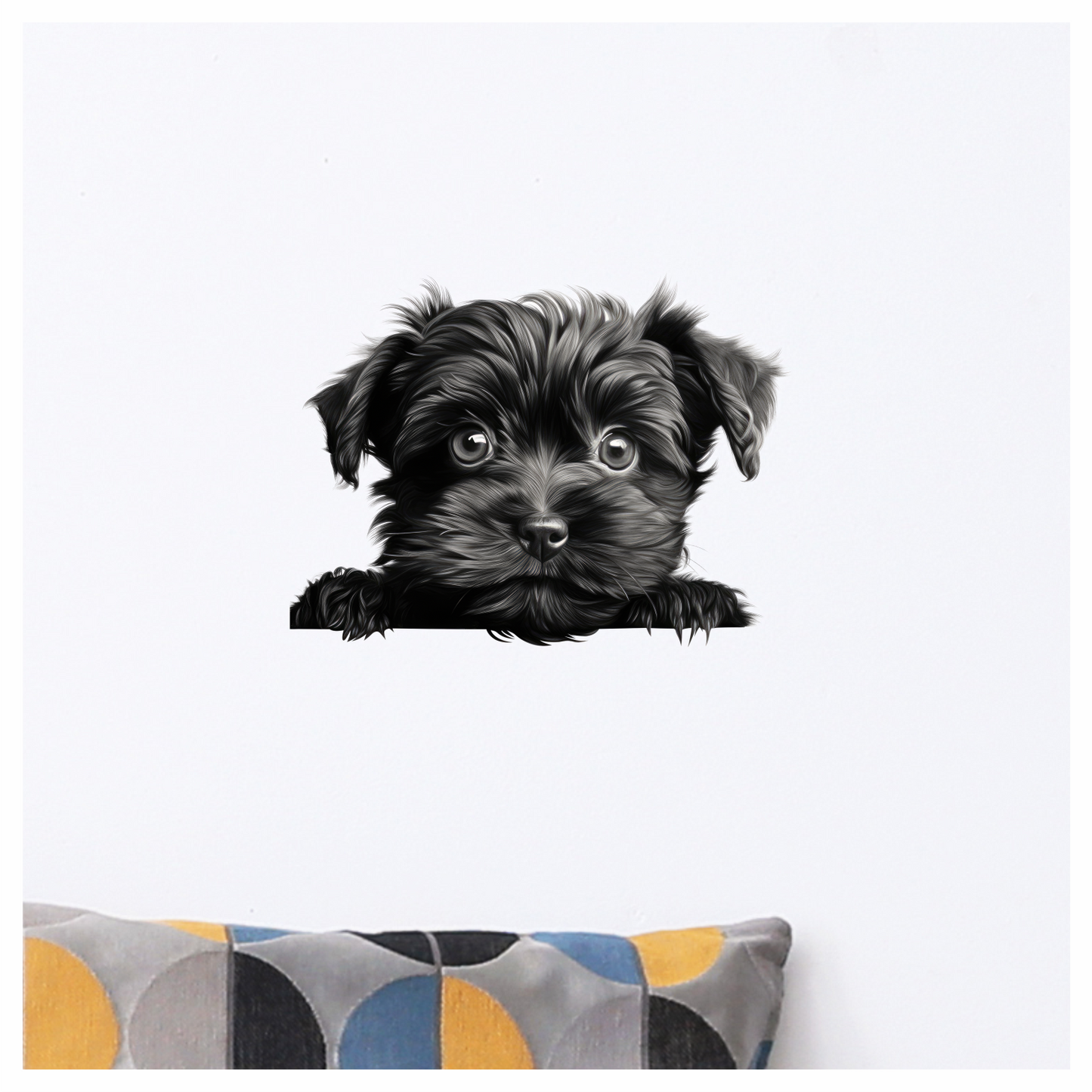 Black Puppy Dog Terrier Cute Vinyl Sticker Decal