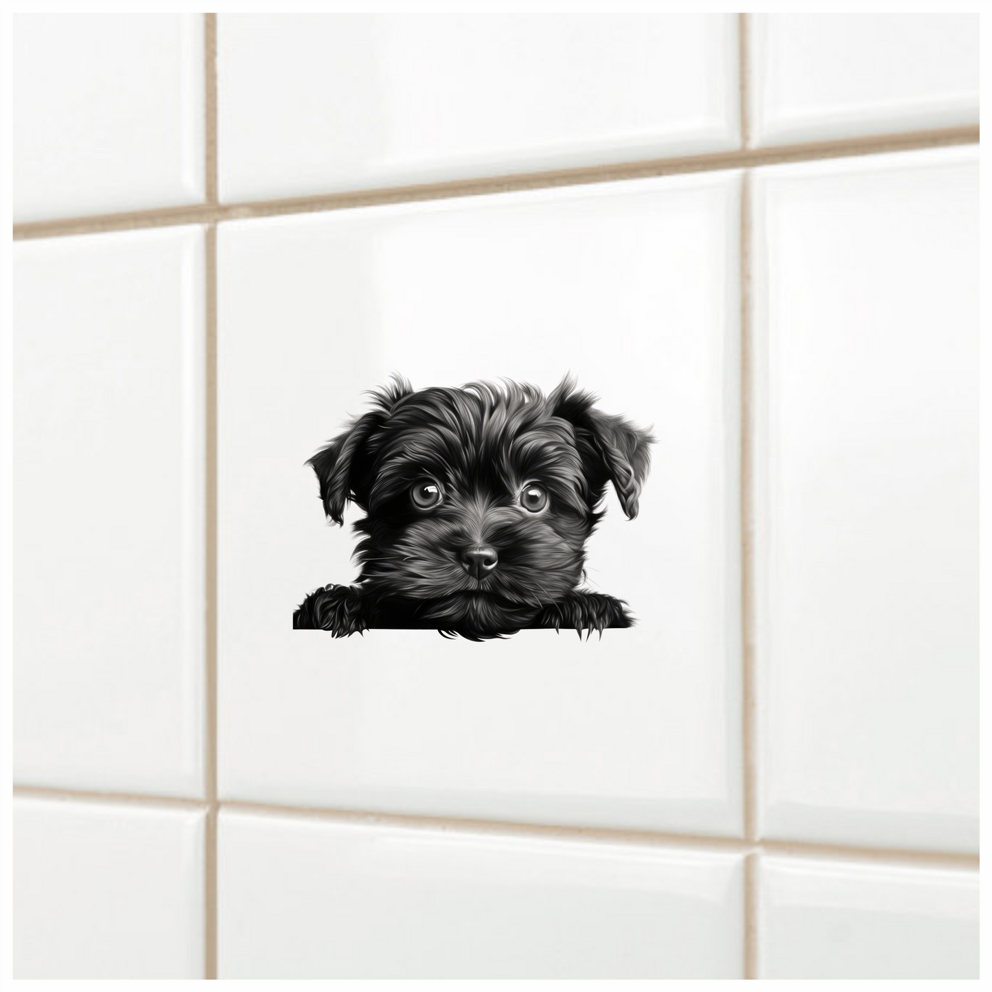 Black Puppy Dog Terrier Cute Vinyl Sticker Decal