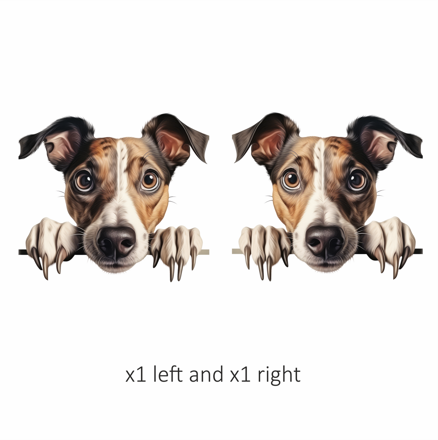 Brown White Dog Terrier Face Vinyl Sticker Decal