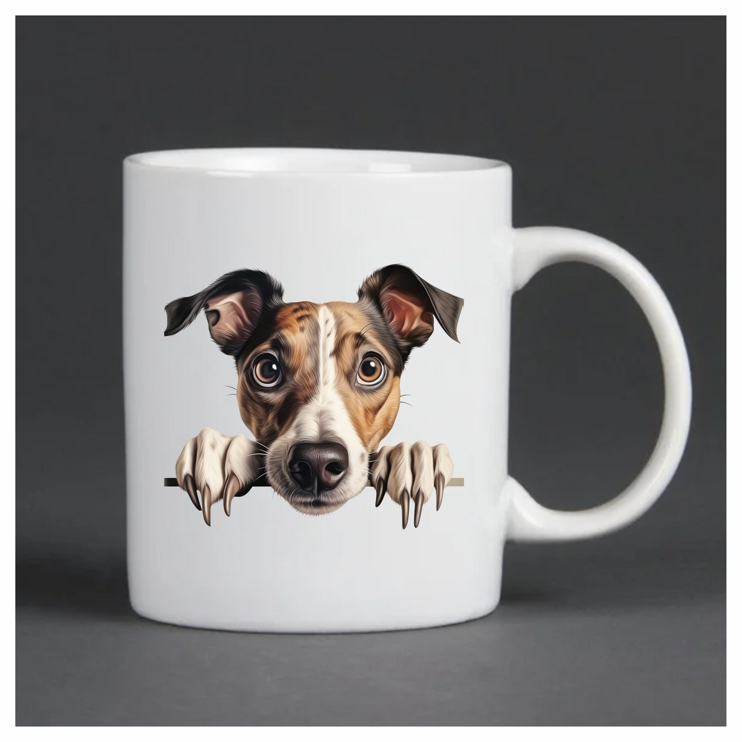 Brown White Dog Terrier Face Vinyl Sticker Decal