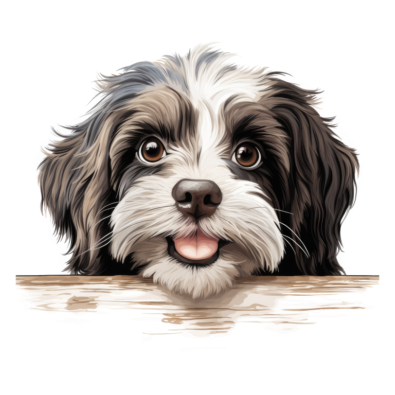 Black White Dog Shih Tzu Happy Vinyl Sticker Decal