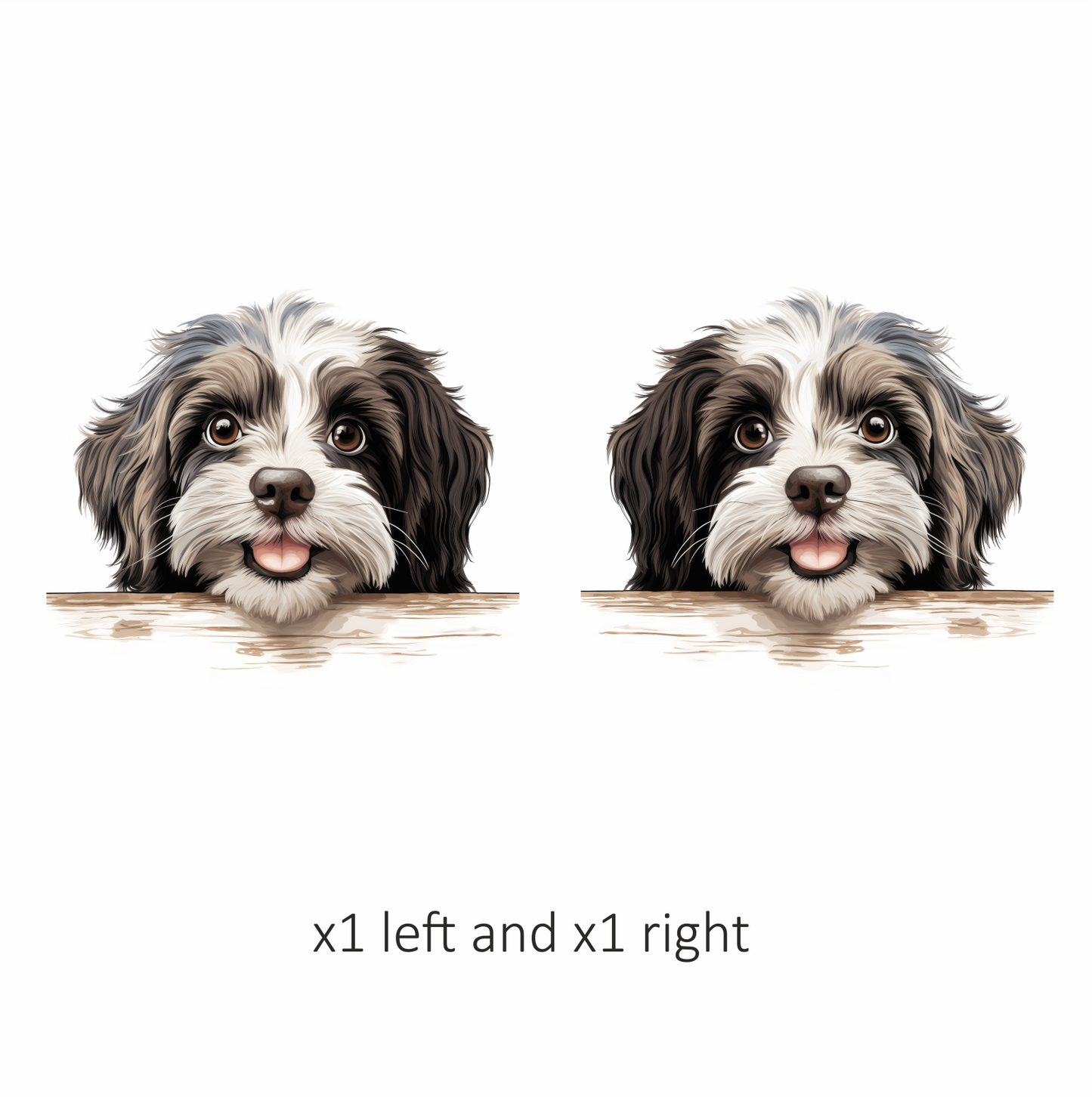 Black White Dog Shih Tzu Happy Vinyl Sticker Decal