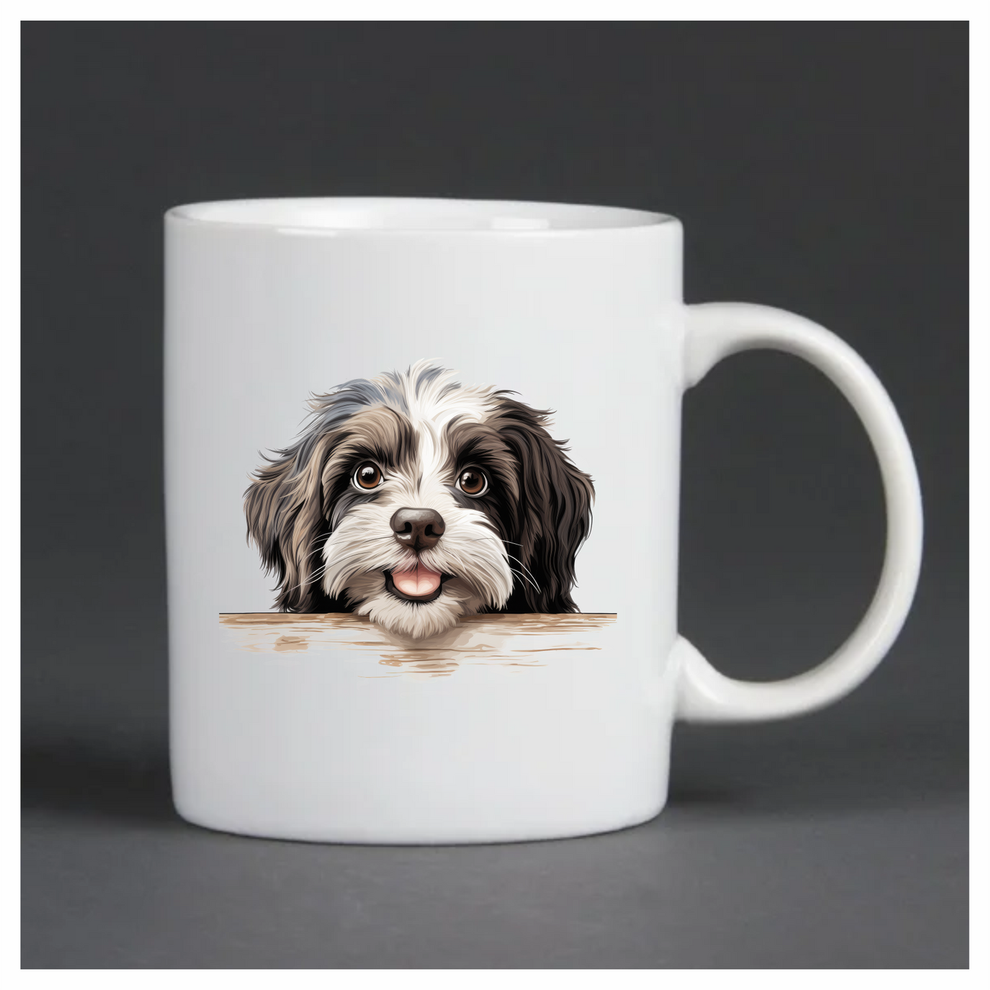 Black White Dog Shih Tzu Happy Vinyl Sticker Decal