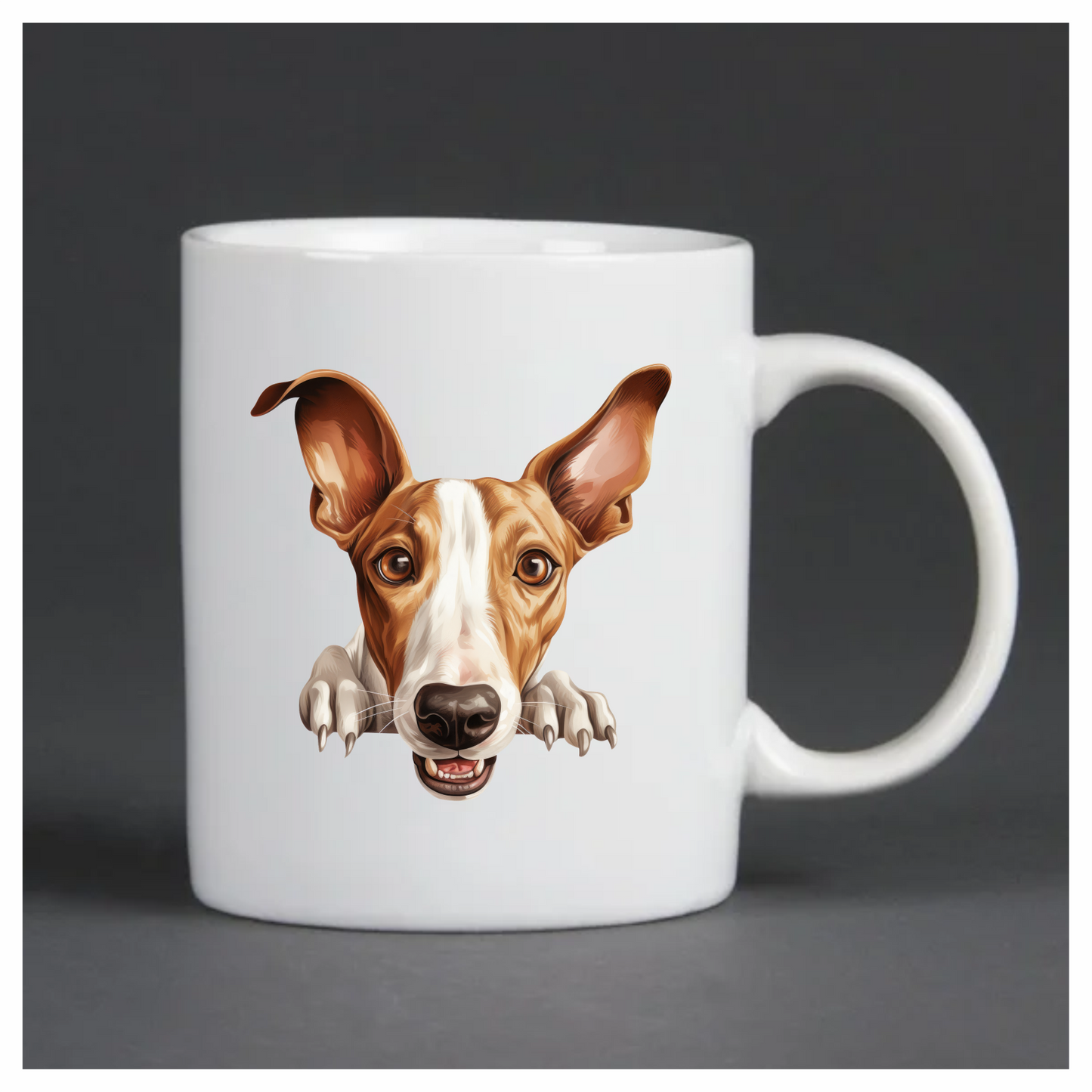 Brown White Dog Greyhound Face Vinyl Sticker Decal