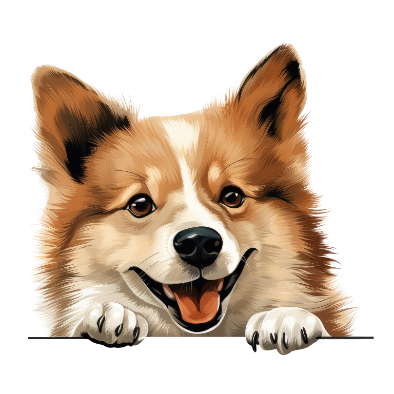 Brown Dog Corgi Happy Face Vinyl Sticker Decal