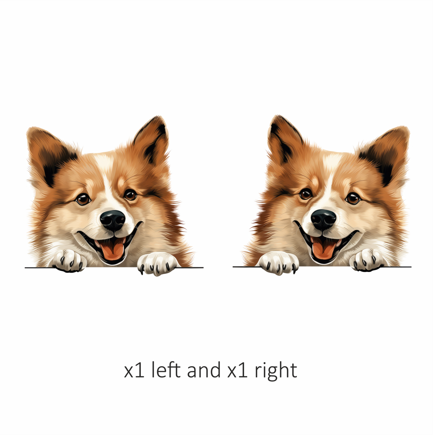 Brown Dog Corgi Happy Face Vinyl Sticker Decal