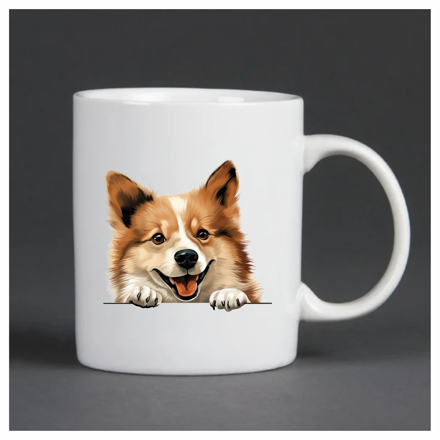 Brown Dog Corgi Happy Face Vinyl Sticker Decal