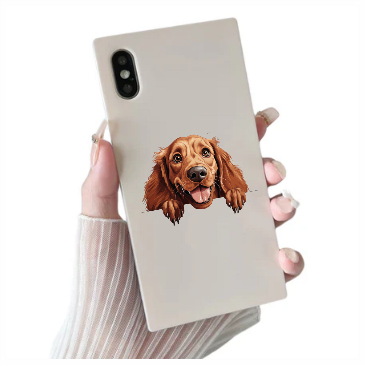 Brown Dog Cocker Spaniel Happy Face Vinyl Sticker Decal