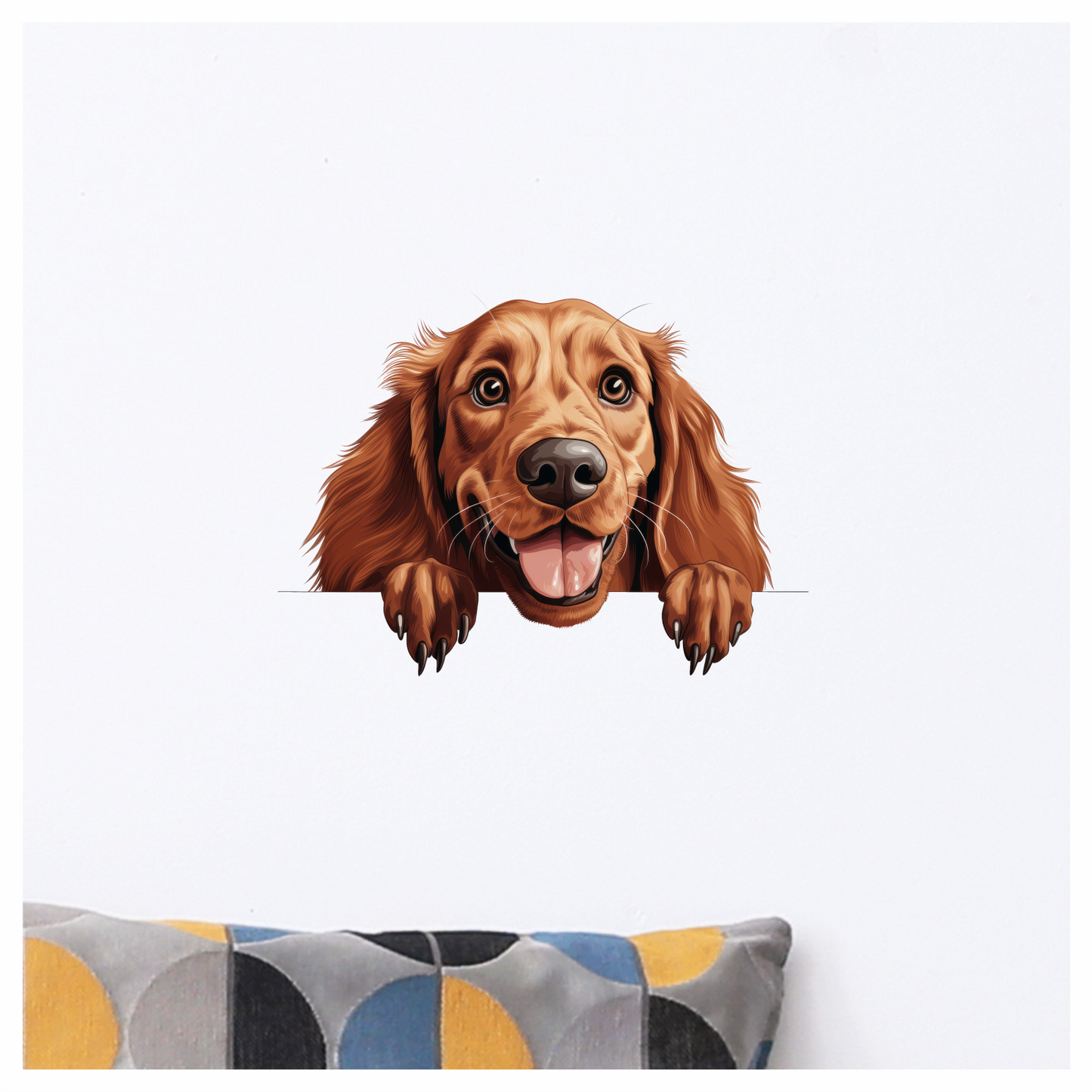 Brown Dog Cocker Spaniel Happy Face Vinyl Sticker Decal