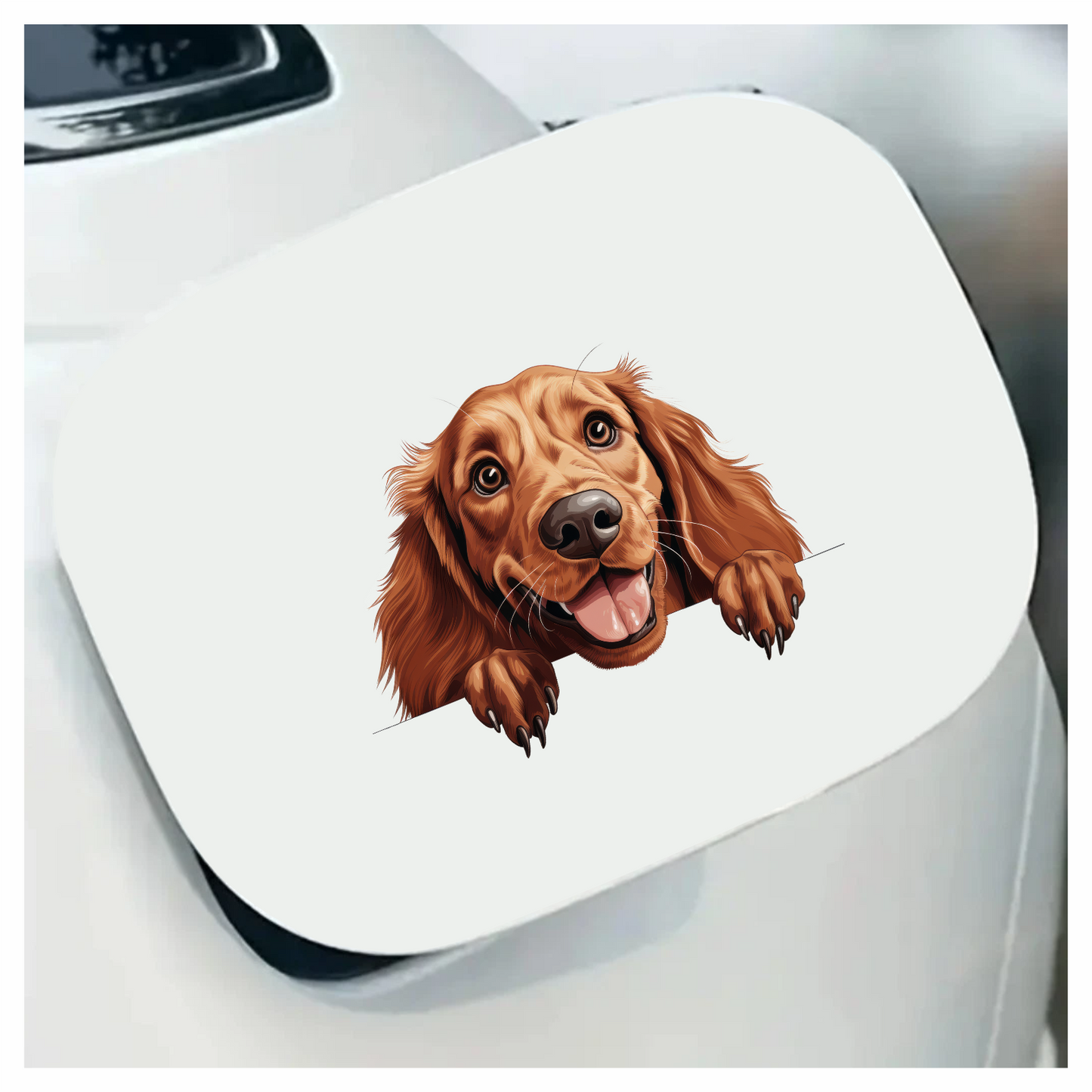 Brown Dog Cocker Spaniel Happy Face Vinyl Sticker Decal