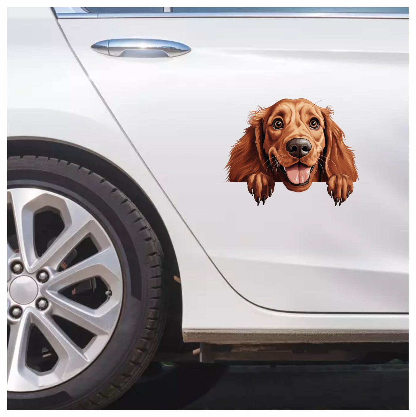 Brown Dog Cocker Spaniel Happy Face Vinyl Sticker Decal