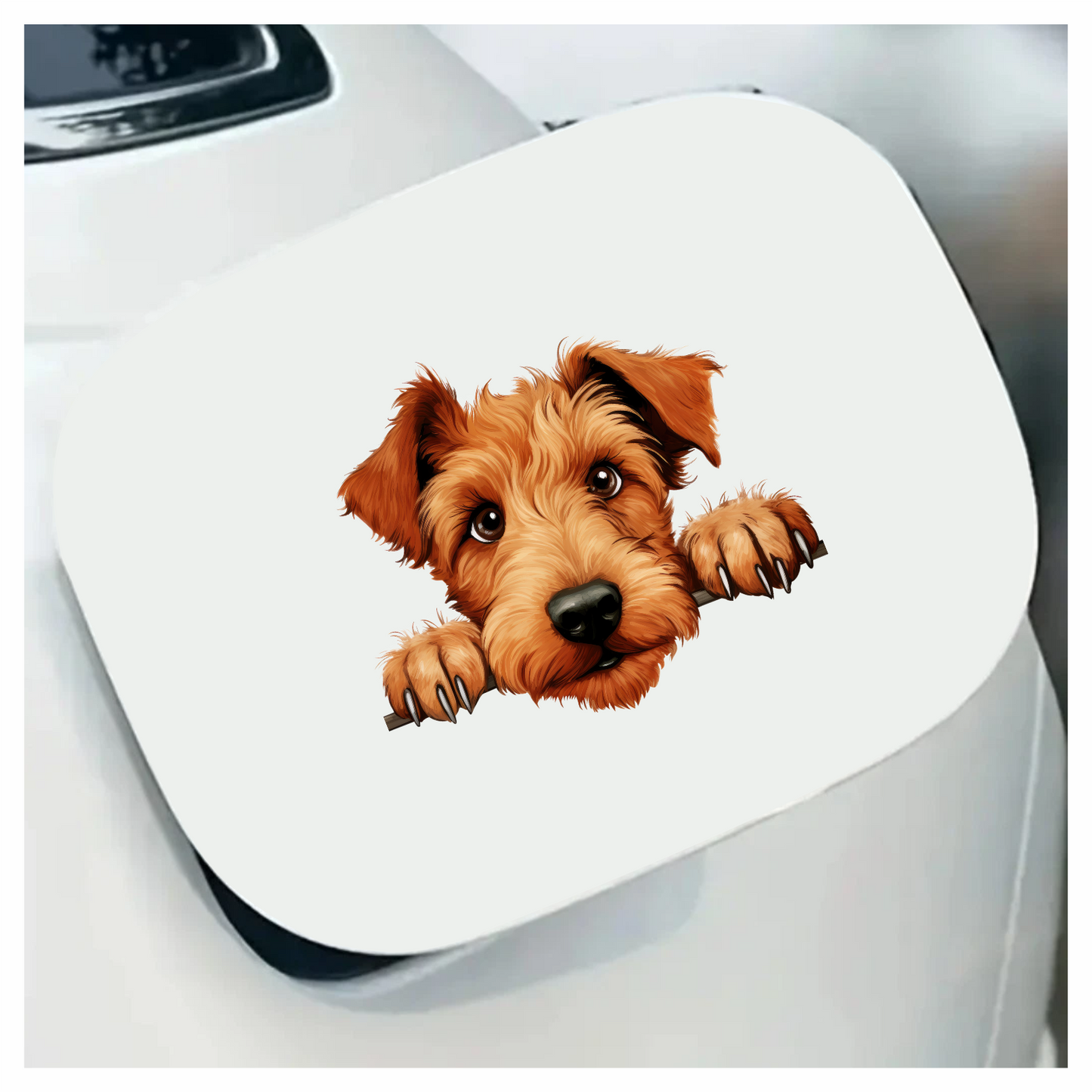 Brown Dog Terrier Cute Face Vinyl Sticker Decal