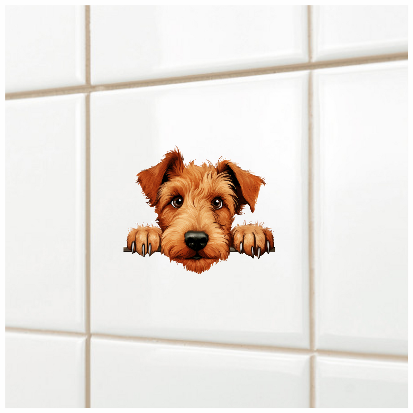 Brown Dog Terrier Cute Face Vinyl Sticker Decal