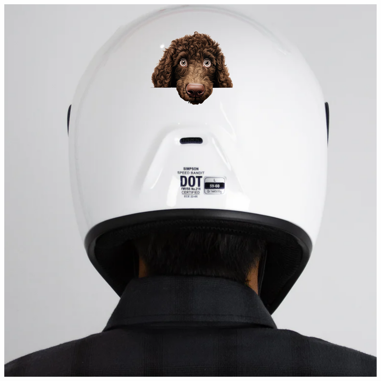 Brown Dog Poodle Head Close Vinyl Sticker Decal
