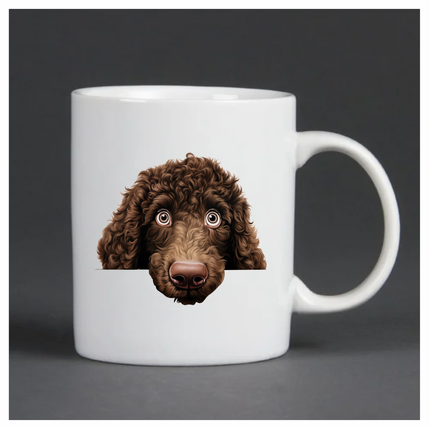 Brown Dog Poodle Head Close Vinyl Sticker Decal