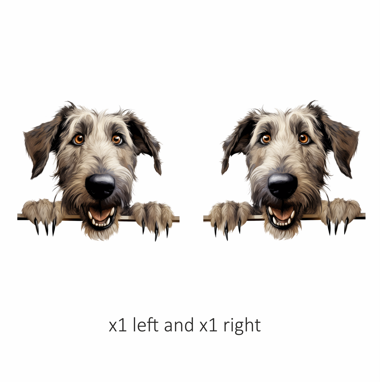 Brown Dog Irish Wolfhound Smiling Vinyl Sticker Decal