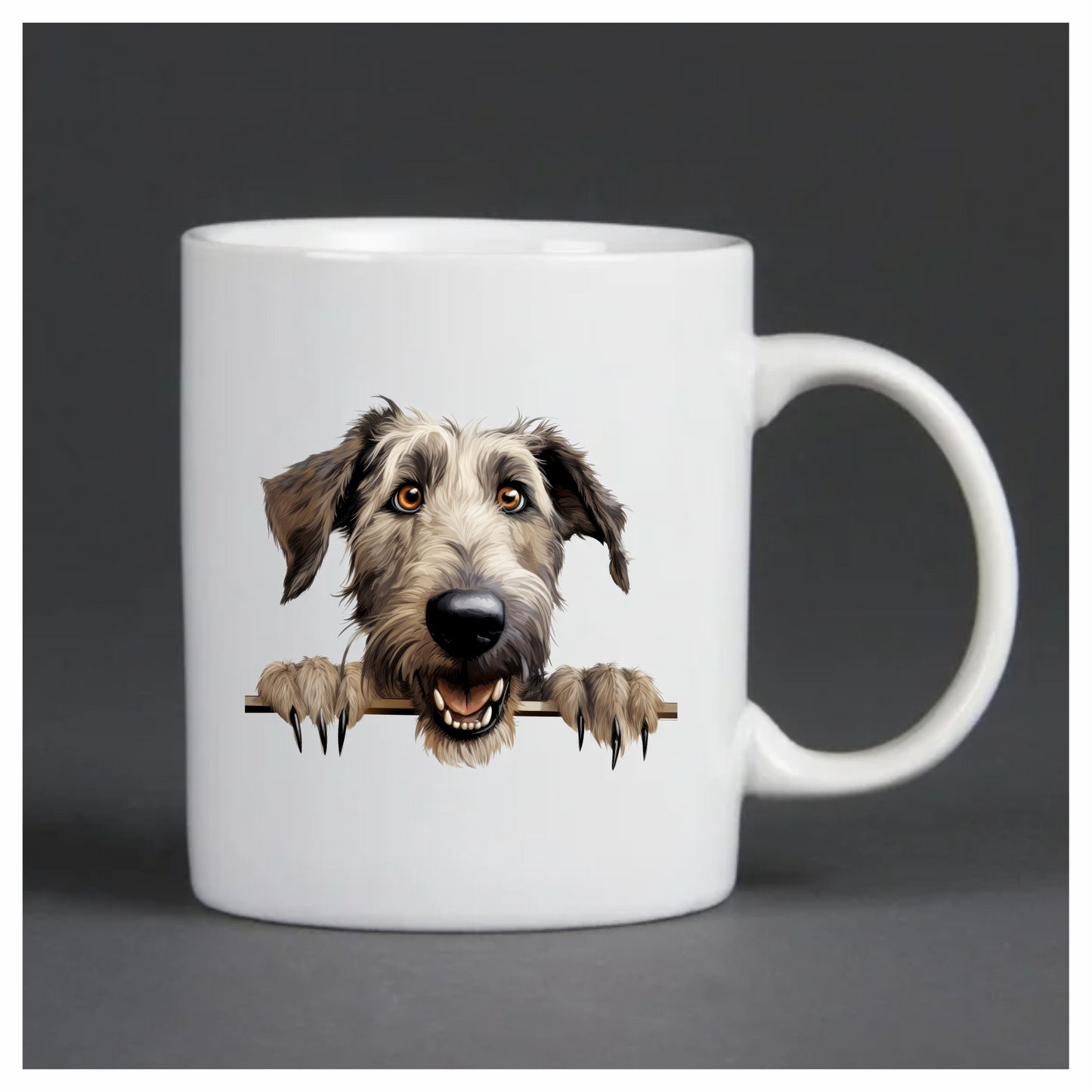 Brown Dog Irish Wolfhound Smiling Vinyl Sticker Decal