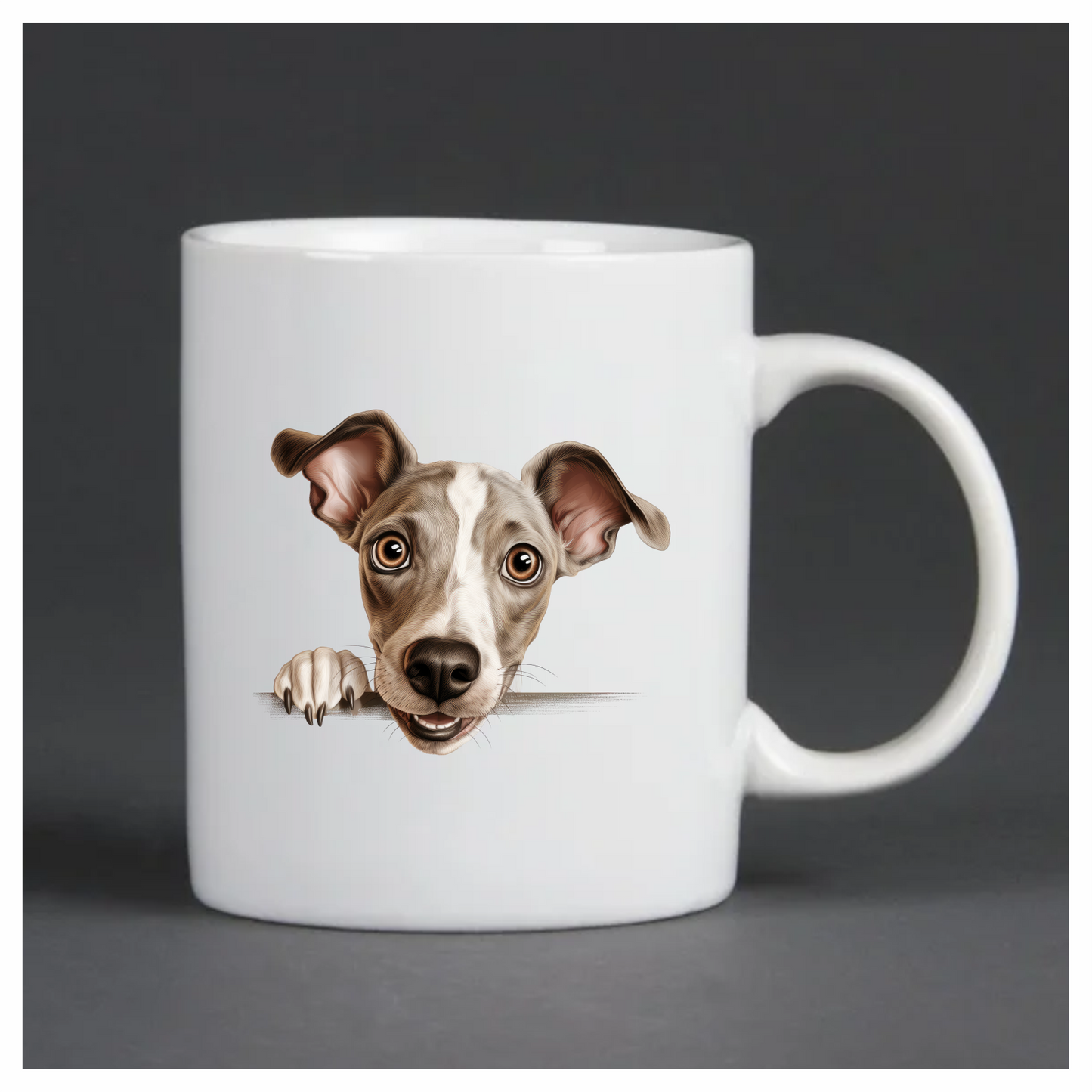 Brown Dog Whippet Cartoon Cute Vinyl Sticker Decal